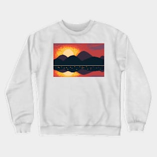 Landscape Pixel Art Crewneck Sweatshirt